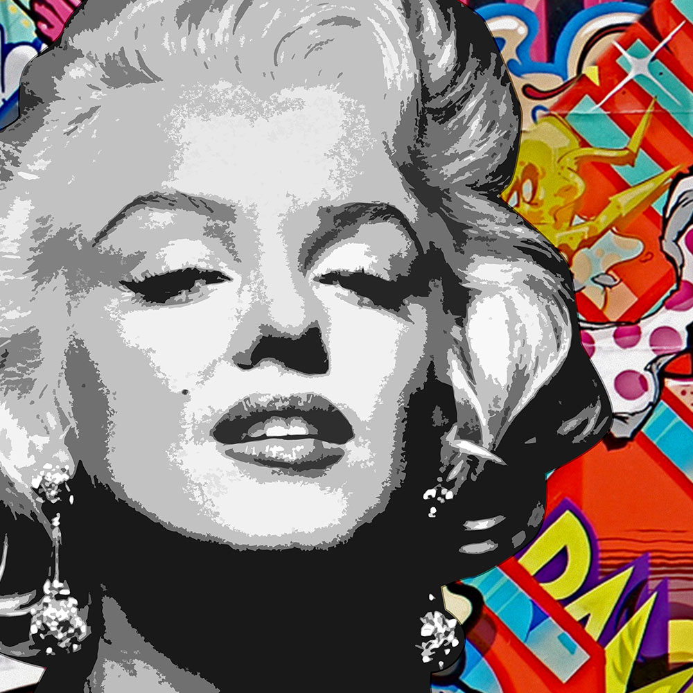 Marilyn Monroe Graffiti Pop Culture Modern Canvas Wall Art